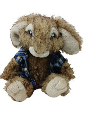 Build-A-Bear HOP Brown Bunny 2012 Plush Toy With Blue Plaid Shirt #D-48